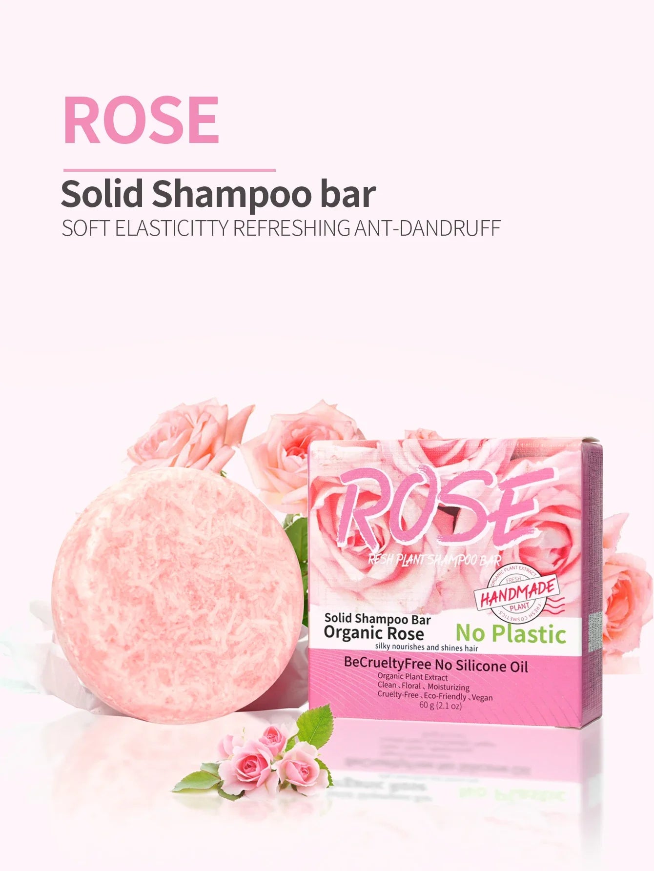 🌹 Bloom & Shine Rose Shampoo Bar