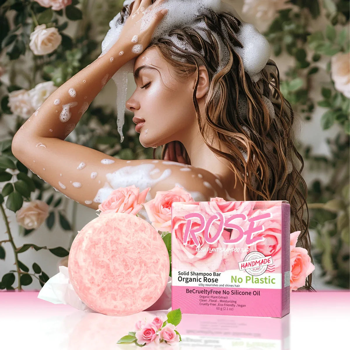 🌹 Bloom & Shine Rose Shampoo Bar